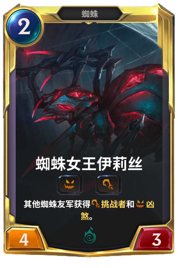 《LOR》蜘蛛女王伊莉丝卡牌介绍